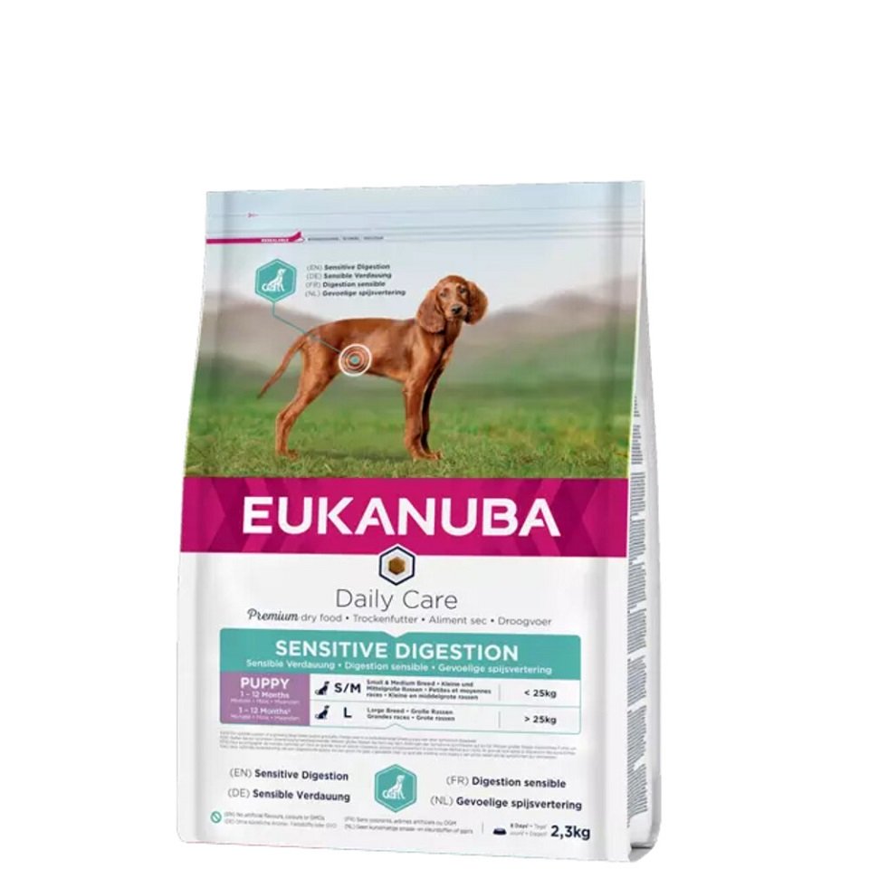 Croquettes EUKANUBA Life Care Chiots Race Moyenne 1-12 Mois - 3 Kg - Riche En Poulet, DHA, Calcium - 3