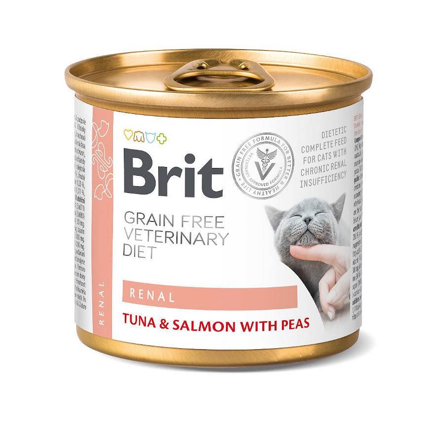 BRIT Veterinary Diet Renal Tuna&Salmon&Pea Fonction rénale Pour chats 200 g Fera.fr