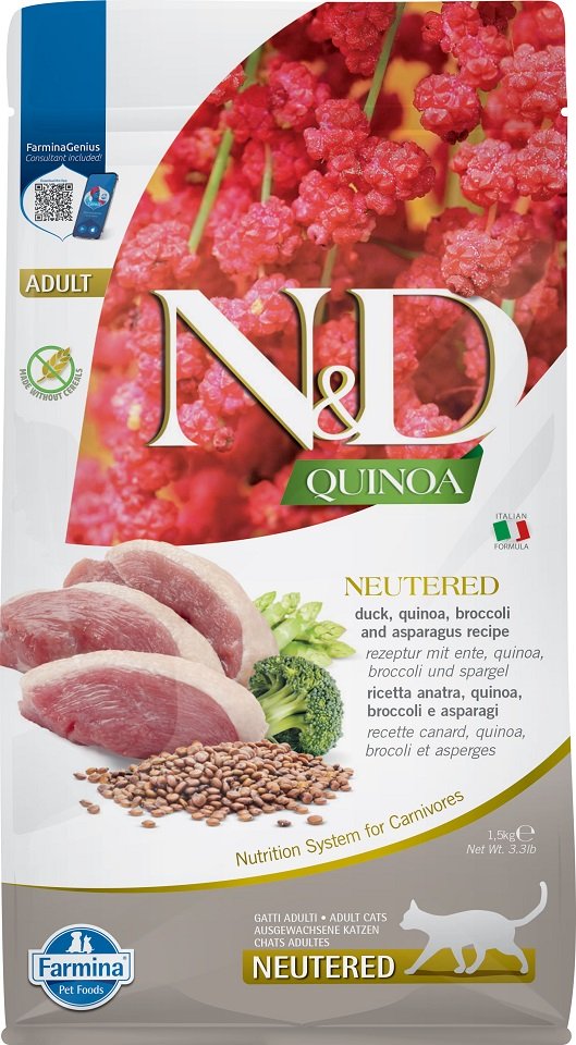 FARMINA N&D Quinoa Duck Broccoli Asparagus Neutered Canard