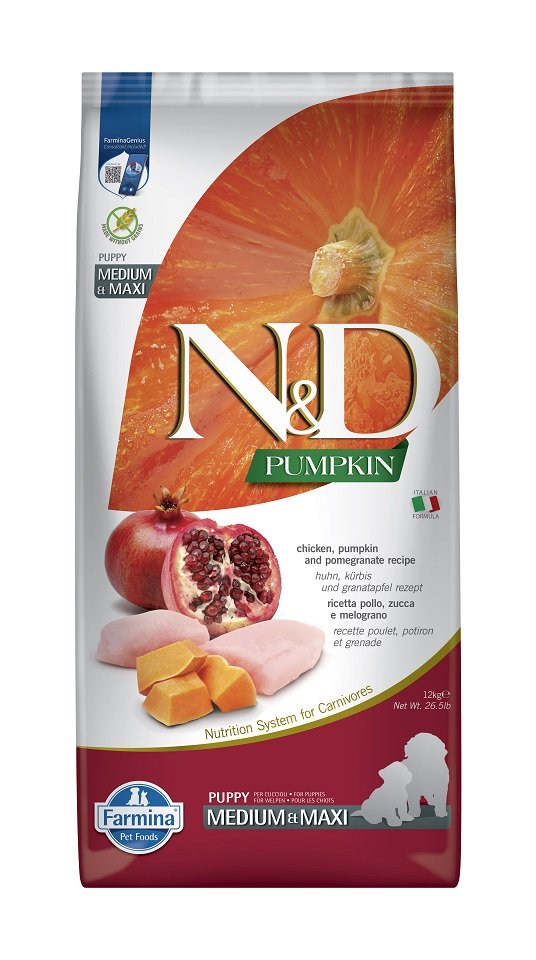 N&D Pumpkin Dog szarvas & sütőtök,alma adult medium & maxi 12kg
