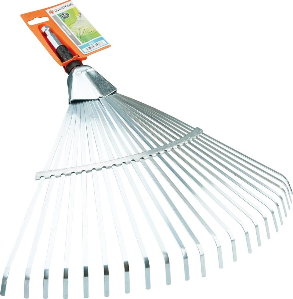 AUSONIA - 35114 Râteau à éventail En Plastique Avec Manche Bois