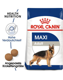 ROYAL CANIN Maxi Adult 15 kg, croquettes pour chiens adultes (jusqu'à 5 ans) de grandes races + BAYER FORESTO, collier anti-tiques et anti-puces pour chiens de plus de 8 kg