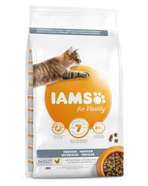 IAMS For Vitality Indoor Croquettes pour chats adultes d'intérieur au poulet 3 kg