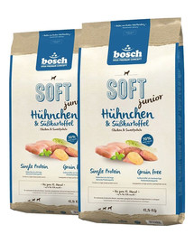 BOSCH Soft Junior Chicken&Sweet Potato Croquettes pour chiots avec poulet et patate douce 25 kg (2x12,5 kg)