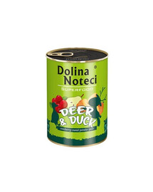 DOLINA NOTECI Premium SuperFood - cerf et canard pour chiens adultes - 400 g