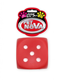 PET NOVA Dog Lifestyle Cube à lancer - jouet pour chien 6cm rouge
