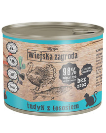 WIEJSKA ZAGRODA Adult Dinde avec saumon 200 g pour le chat
