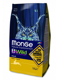 MONGE BWild Adult Nourriture pour chats adultes avec lièvre 1,5 kg