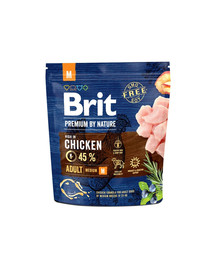 BRIT Premium By Nature Adult Medium M - Poulet pour chiens de races moyennes - 1 kg