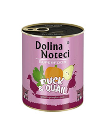 DOLINA NOTECI Premium SuperFood - Canard et cailles pour chiens adultes - 800 g