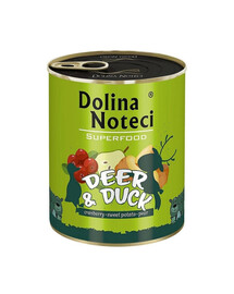 DOLINA NOTECI Premium SuperFood - cerf et canard pour chiens adultes - 800 g