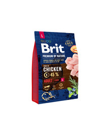 BRIT Premium By Nature Adult Large L - Poulet pour chiens adultes de grandes races - 8 kg