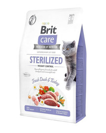 BRIT Care Cat Grain-Free Sterlized Weight Control - Croquettes de canard pour chats adultes stérilisés - 400g