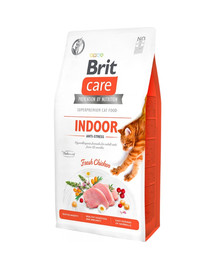 BRIT Care Cat Grain-Free Indoor Anti-Stress - hypoallergéniques sans céréales, avec poulet frais, pour chats d'intérieur - 400 g