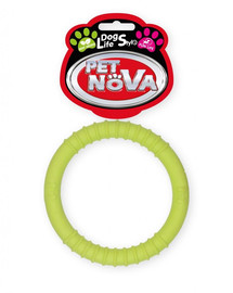 PET NOVA Dog Lifestyle Anneau jouet 9.5 cm, jaune, goût menthe