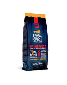 PRIMAL SPIRIT Wanderlust aliments mous pour chiens poulet et riz 12 kg