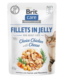 BRIT Care Fillets in Jelly Choice Chicken&Cheese - Filets en gelée Poulet & Fromage - 24 x 85 g