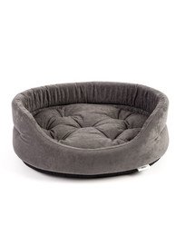 FERA  Lit pour chien 47x38x15 cm ovale avec coussin gris