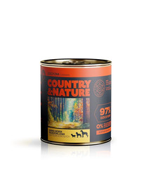 COUNTRY&NATURE Nourriture humide sans céréales venaison avec canneberge 850 g