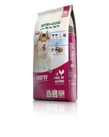 BEWI DOG H- Energy - Nourriture complète à la volaille pour chiens particulièrement actifs - 25 kg