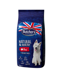 BUTCHER'S Natural&Healthy Dog aliments secs pour chiens au bœuf 3 kg