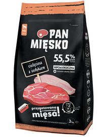 PAN MIĘSKO Veau et dinde pour les races de taille moyenne 3 kg