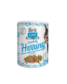 BRIT Care Cat Snack Superfruits herring - Friandise croustillante d'hareng et superfruits pour chats stérilisés - 100 g