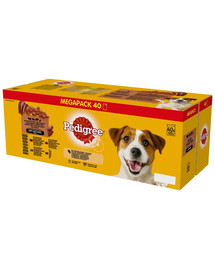 PEDIGREE Adult nourriture humide pour chiens mélange de saveurs 40 sachets de 100 g