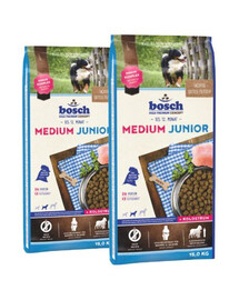BOSCH Medium Junior - chiots de race moyenne - 30 kg (2 x 15 kg)