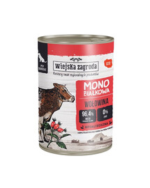 WIEJSKA ZAGRODA Nourriture humide mono-protéine de bœuf pour chiens - 400g