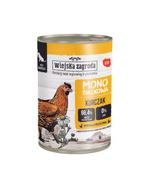 WIEJSKA ZAGRODA Nourriture humide monoprotéinée au poulet pour chiens - 400g