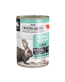 WIEJSKA ZAGRODA Nourriture humide monoprotéinée de lapin pour chatons - 400g