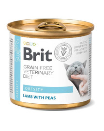 BRIT Vetrinary Diet Obesity Lamb&Pea pour chats en risque de surpoids 200 g