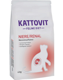 KATTOVIT Feline Diet Niere/Renal - pour soutenir la fonction rénale - 4 kg