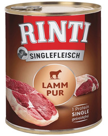 RINTI Singlefleisch Lamb Pure - Nourriture monoprotéinée à l'agneau - 800 g