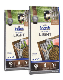 BOSCH Light - pour chiens sujets à l'embonpoint - 25 kg (2 x 12.5 kg)