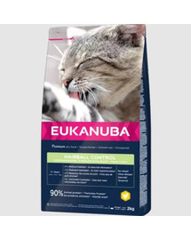 EUKANUBA Adult Hairball Control - pour chats adultes pour réduire la formation de boules de poils - 10 kg