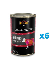 BELCANDO Single Protein Boeuf 6x400 g nourriture humide pour chiens