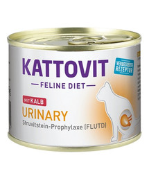 KATTOVIT Feline Diet Urinary - Veau pour réduire les récidives de calculs de struvite - 185 g