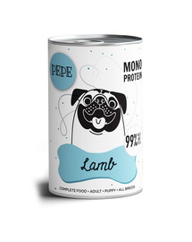 PAKA ZWIERZAKA PEPE Lamb 99% (agneau) 400 g de nourriture monoprotéinée