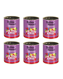 DOLINA NOTECI Premium SuperFood Roe Deer&Beef Aliment humide à base de chevreuil et de bœuf pour chiens adultes 6x800 g