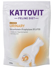 KATTOVIT Feline Diet Urinary - Poulet pour réduire la formation de calculs de struvite - 400 g