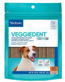 VIRBAC Veggiedent Fresh S (5-10 kg) chiens à mâcher 15 pièces