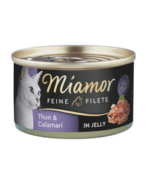 MIAMOR Feline Filets thon et calamars dans leur propre sauce 100 g