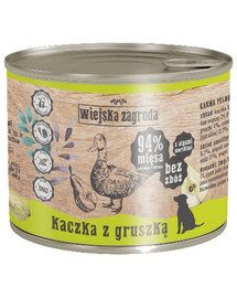 WIEJSKA ZAGRODA Canard à la poire 200 g nourriture pour chiens sans céréales