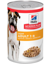 HILL'S Science Plan Canine Adult Light Chicken 370 g pour les chiens adultes en surpoids poulet