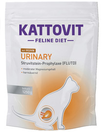 KATTOVIT Feline Diet Urinary - Poulet pour réduire la formation de calculs de struvite - 1,25 kg
