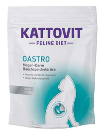 KATTOVIT Feline Diet Gastro - teneur accrue en électrolytes pour compenser une digestion insuffisante - 1,25 kg