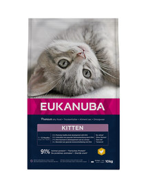 EUKANUBA Chat Kitten Toutes races Healthy Start Poulet & Foie 10 kg