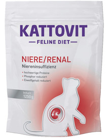 KATTOVIT Feline Diet Niere/Renal - pour soutenir la fonction rénale - 1,25 kg